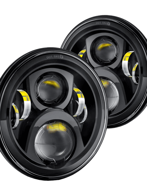 Lumen® - 7" Round Black Projector LED Headlights (H6024)