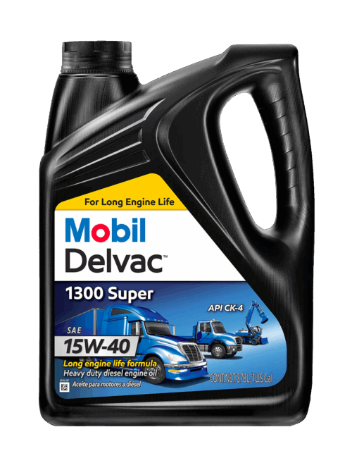 Mobil Delvac 1300 Super Heavy Duty Synthetic Blend Diesel Engine Oil 15W-40, 1 gal