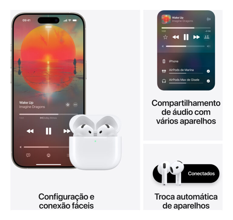 Apple AirPods 4 cor branco - Distribuidor Autorizado - Imagem 7